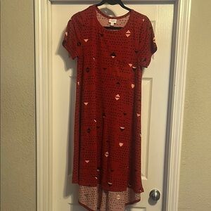 LuLaRoe Red and Black High Low Dress